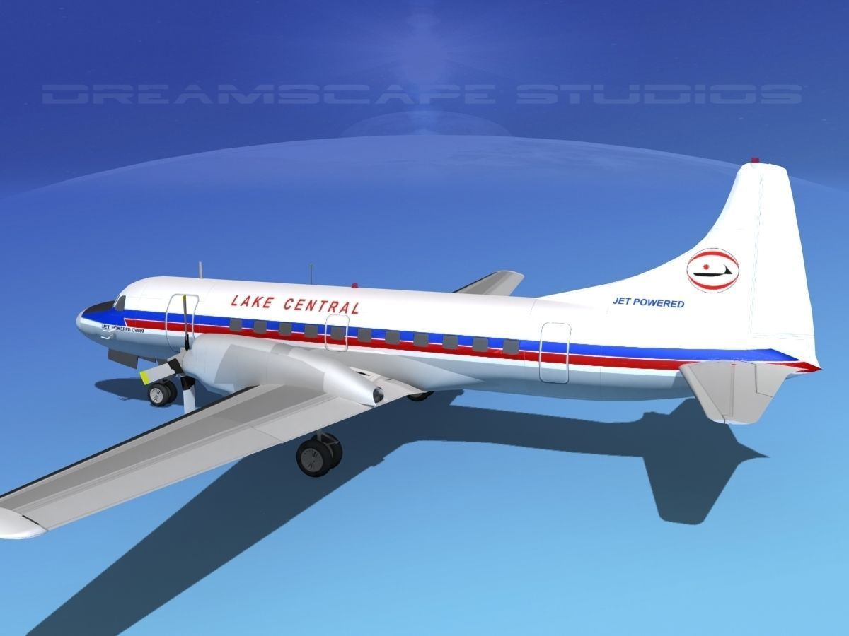 Convair CV-580 Lake Central 3D model_9