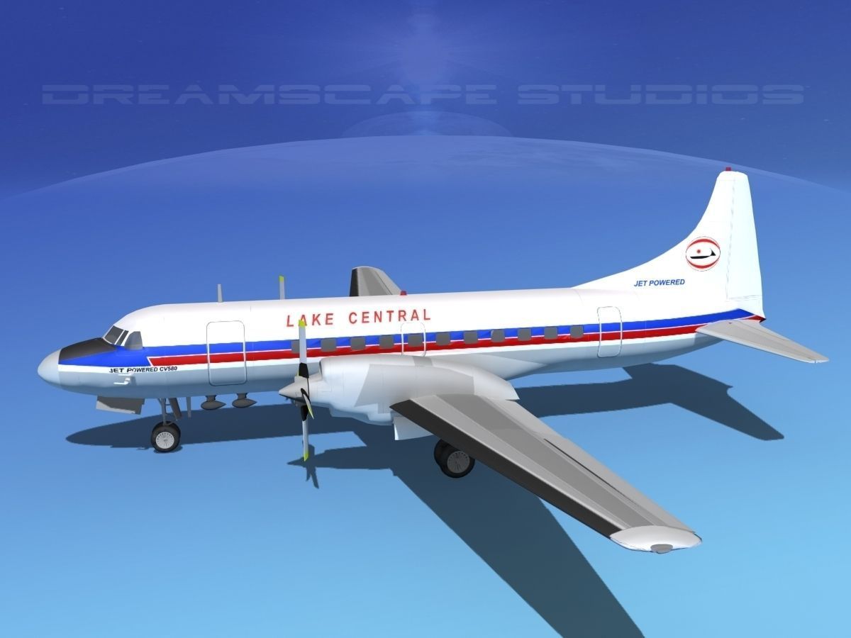 Convair CV-580 Lake Central 3D model_8