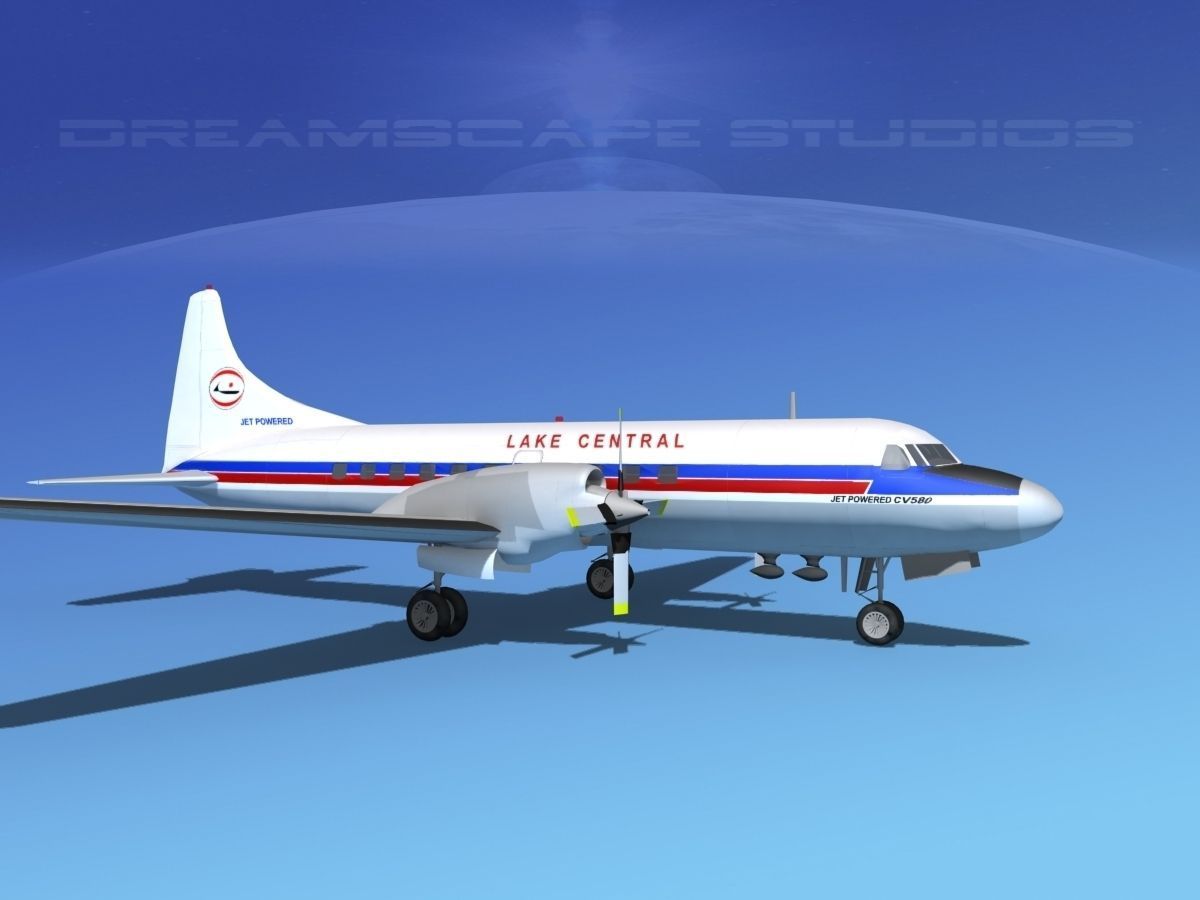 Convair CV-580 Lake Central 3D model_3
