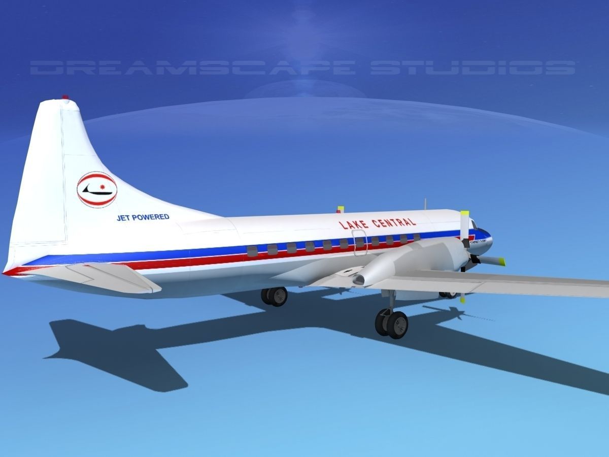 Convair CV-580 Lake Central 3D model_5