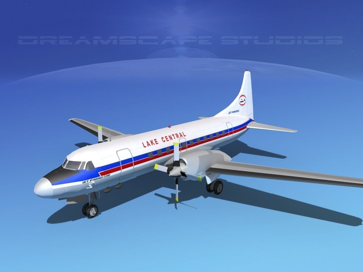 Convair CV-580 Lake Central 3D model_10