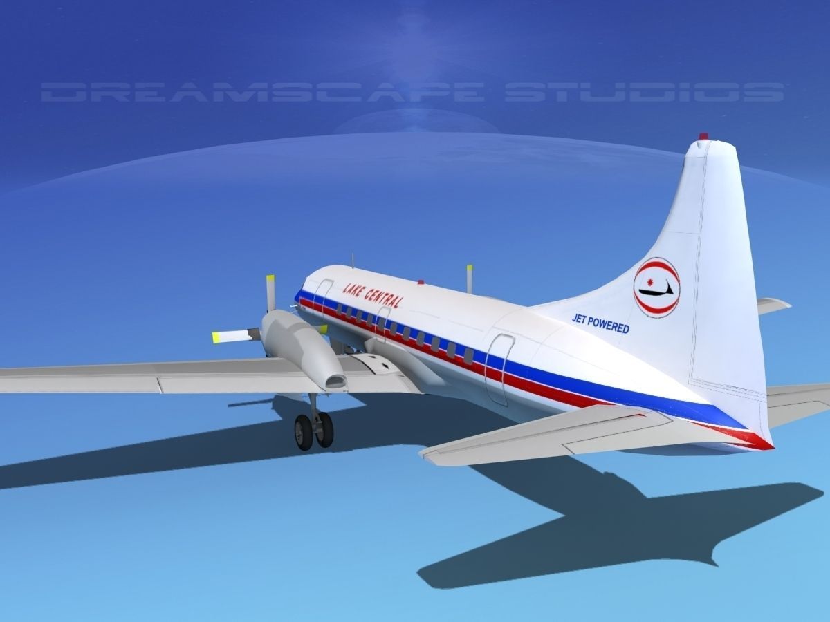 Convair CV-580 Lake Central 3D model_7