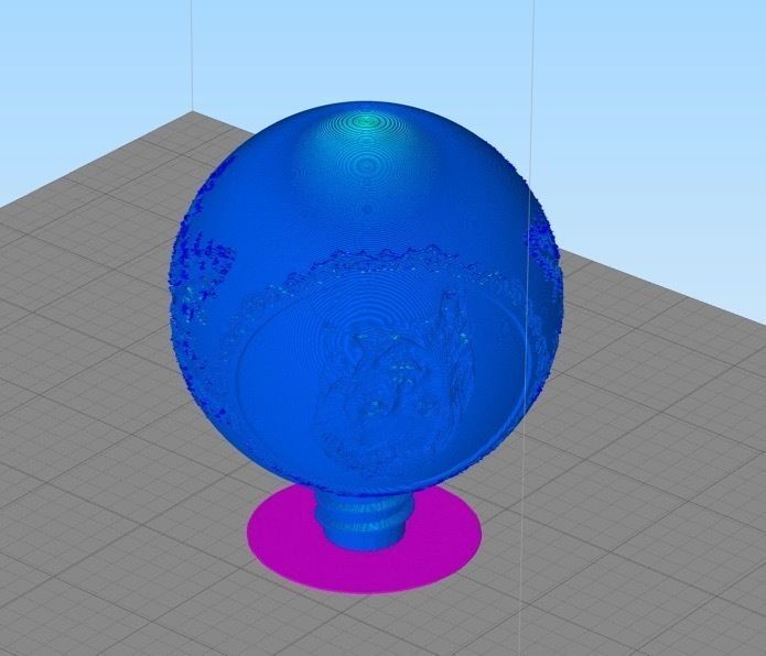 Threaded Insert and topper for Lithophane bulb 3D print model_3
