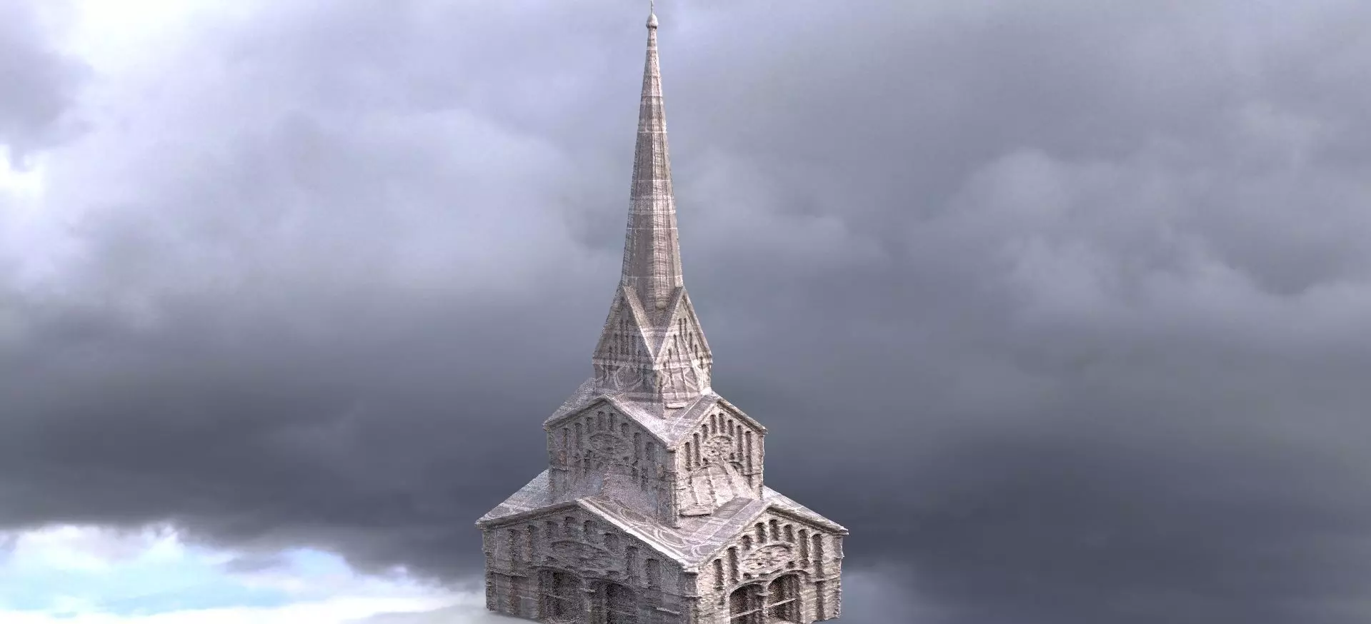 Art Deco Architecture Tower 3D model_0