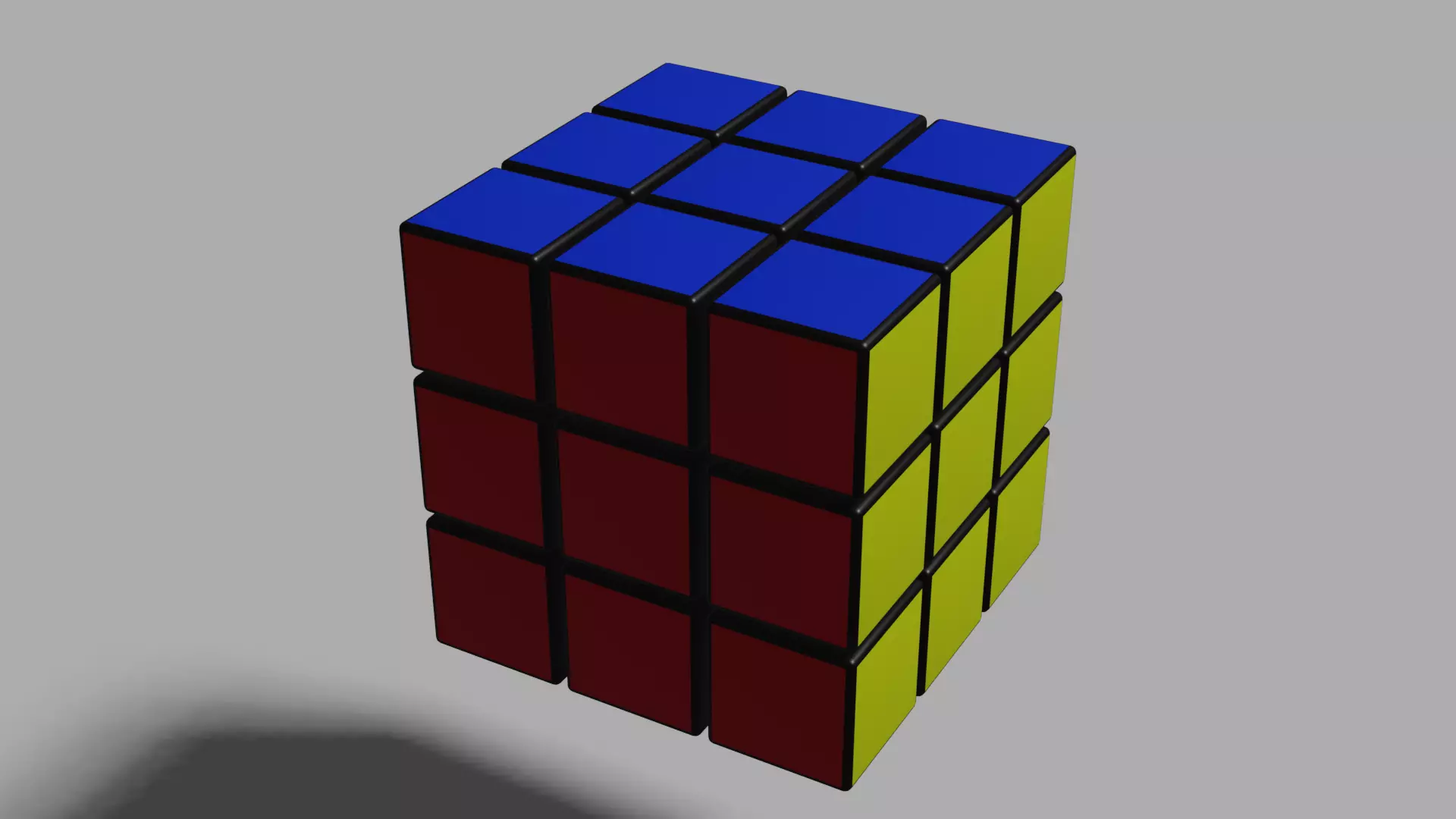 Rubiks Cube Low-poly 3D model_0