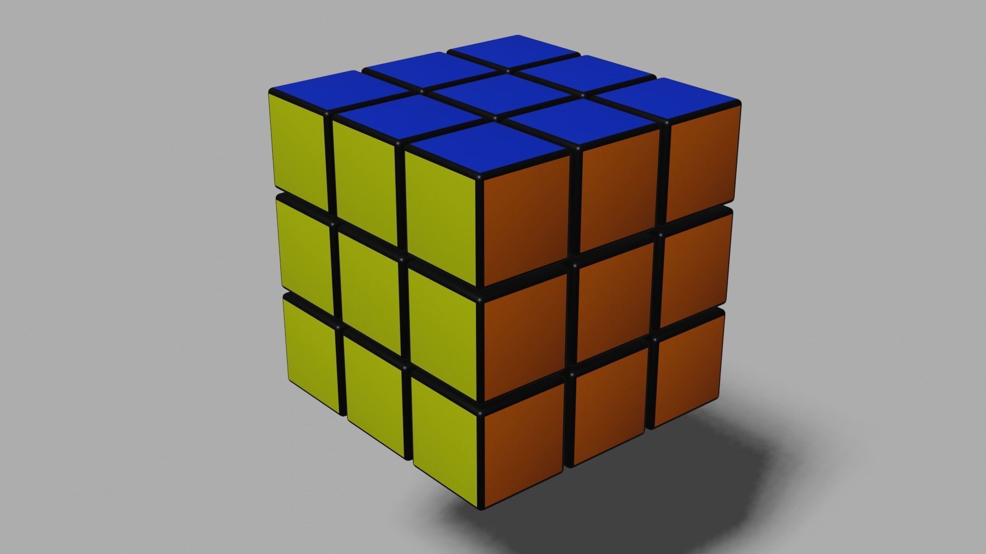 Rubiks Cube Low-poly 3D model_3
