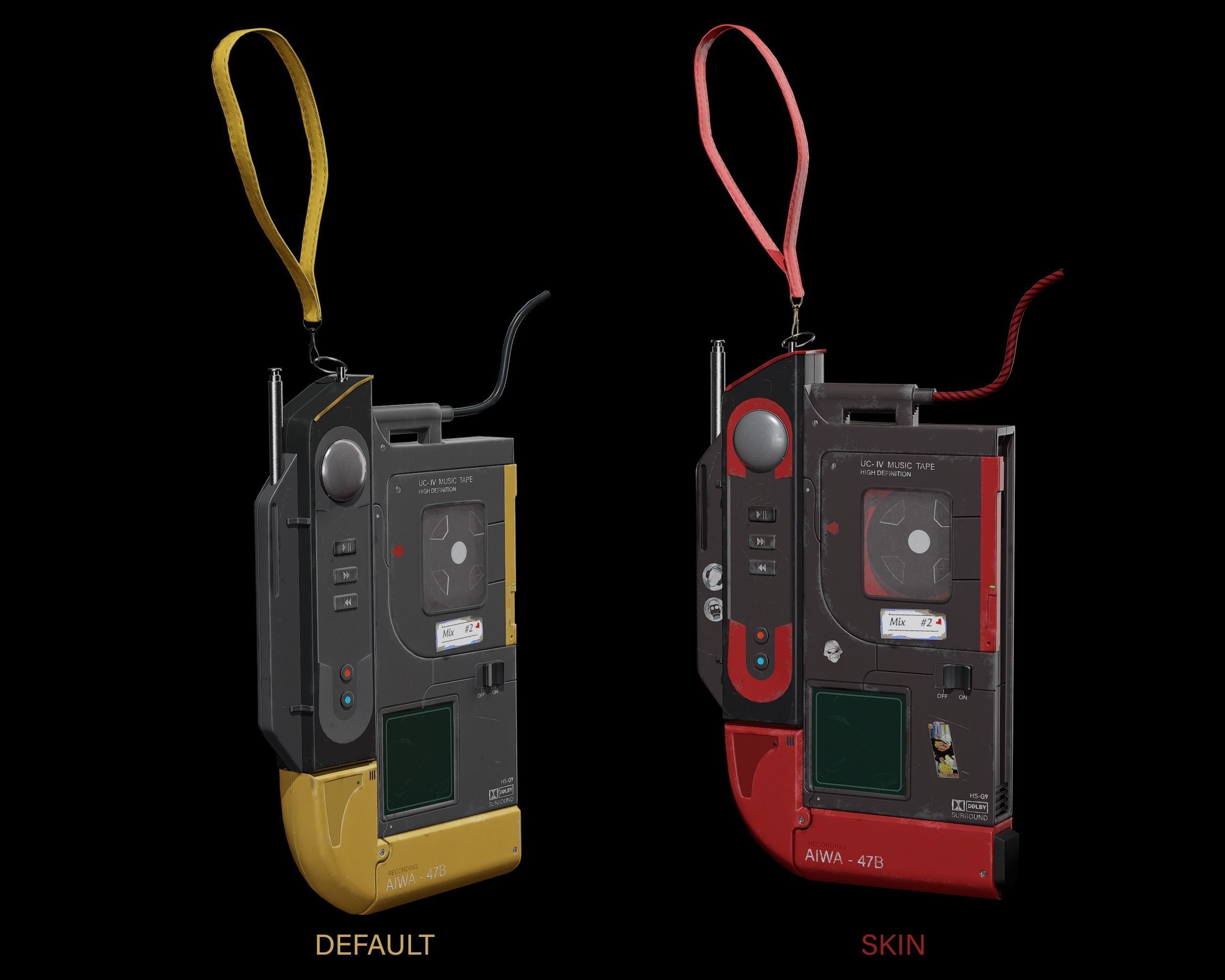  Sci Fi Walkman   AIWA Low-poly 3D model_2