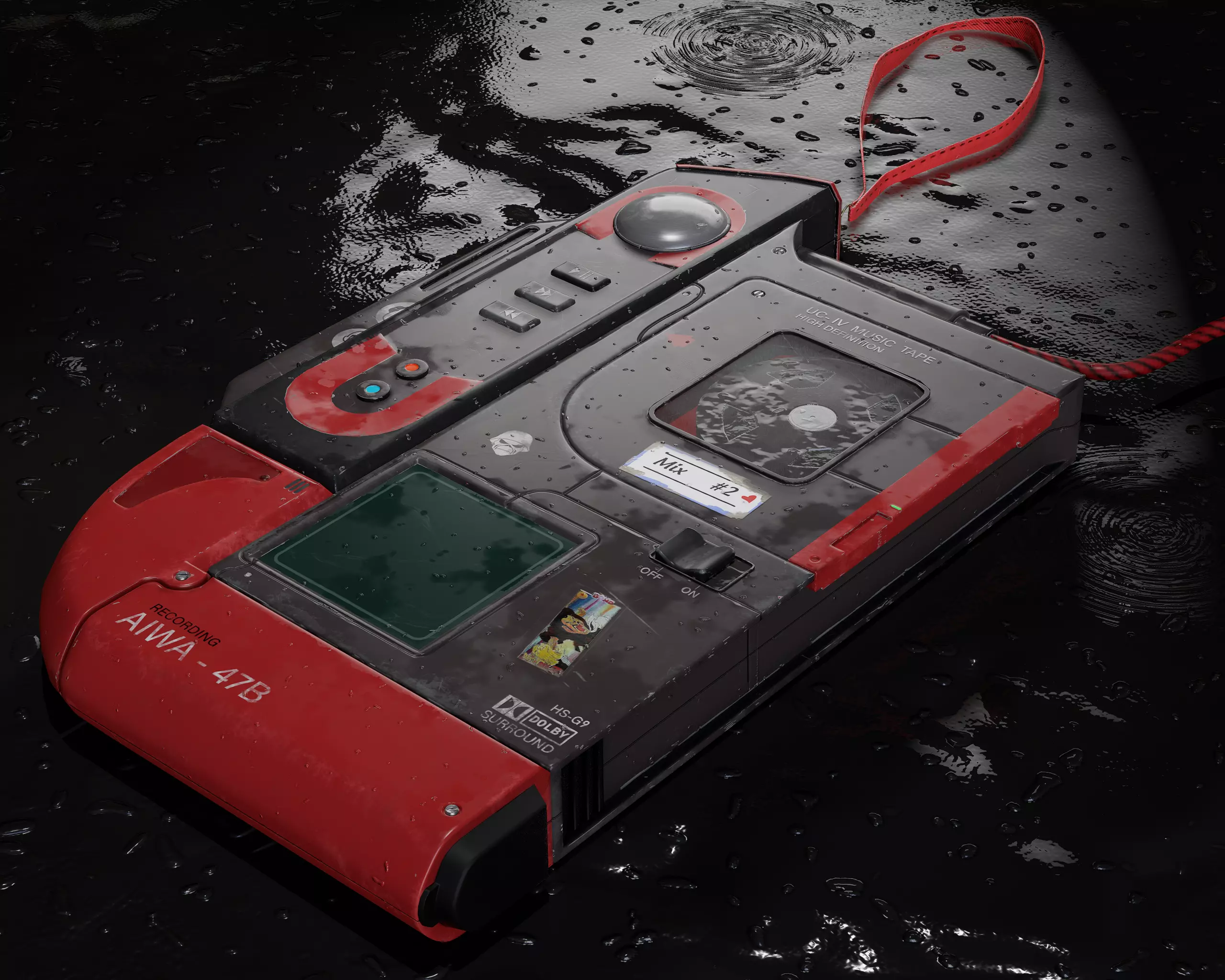  Sci Fi Walkman   AIWA Low-poly 3D model_0