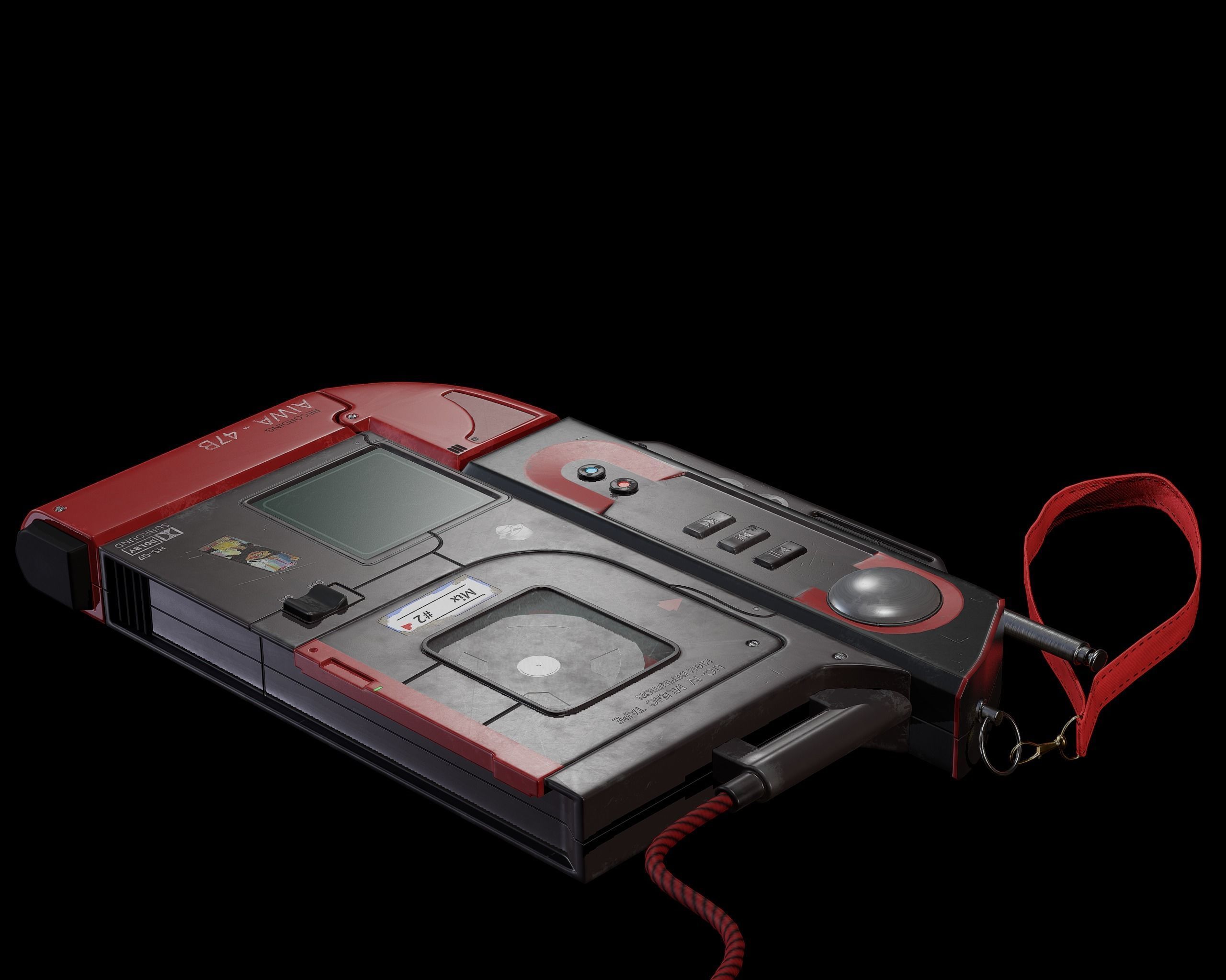  Sci Fi Walkman   AIWA Low-poly 3D model_1