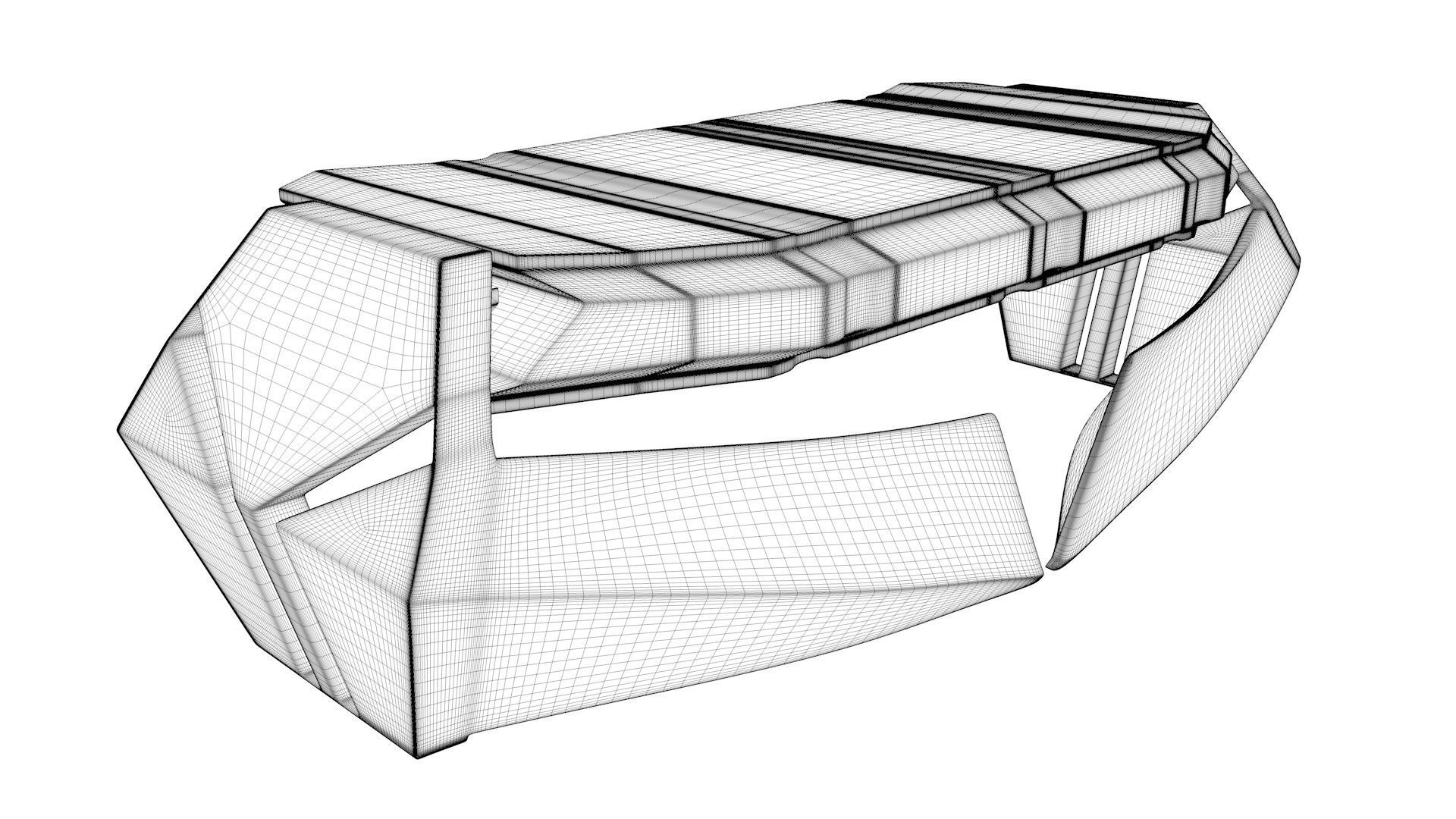 Futuristic space office desk 3D model_5