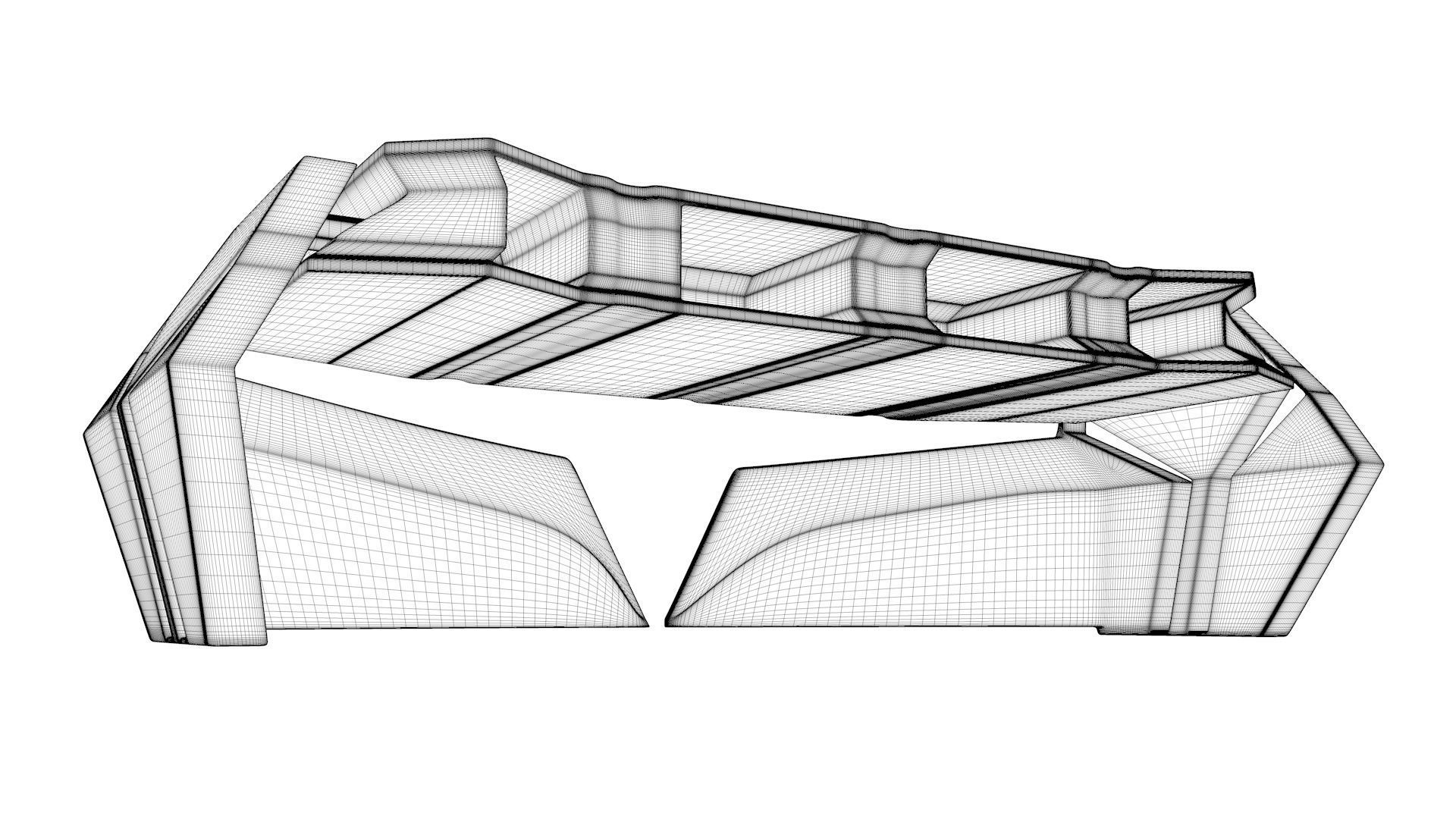 Futuristic space office desk 3D model_6