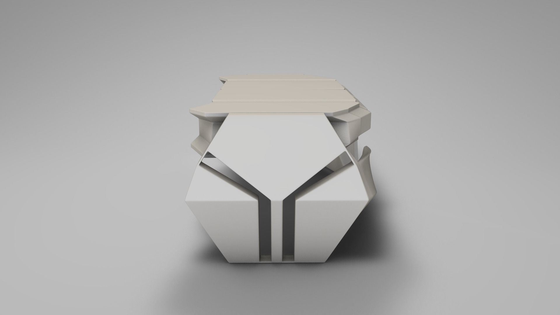 Futuristic space office desk 3D model_2