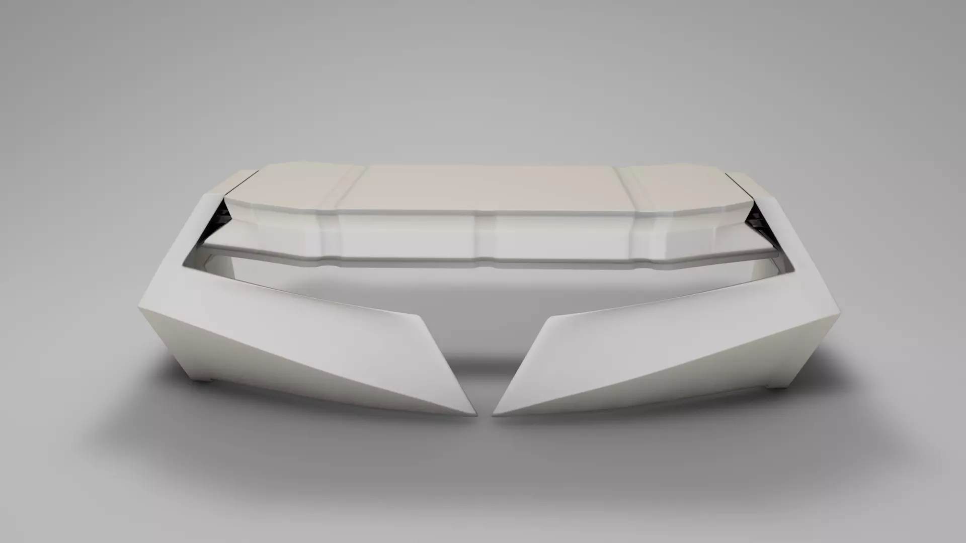 Futuristic space office desk 3D model_0