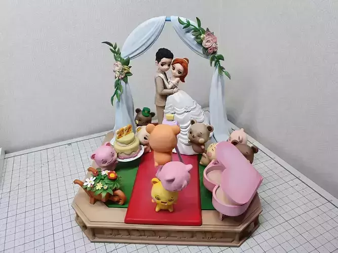 wedding concept figure for 3D printing 3D print model