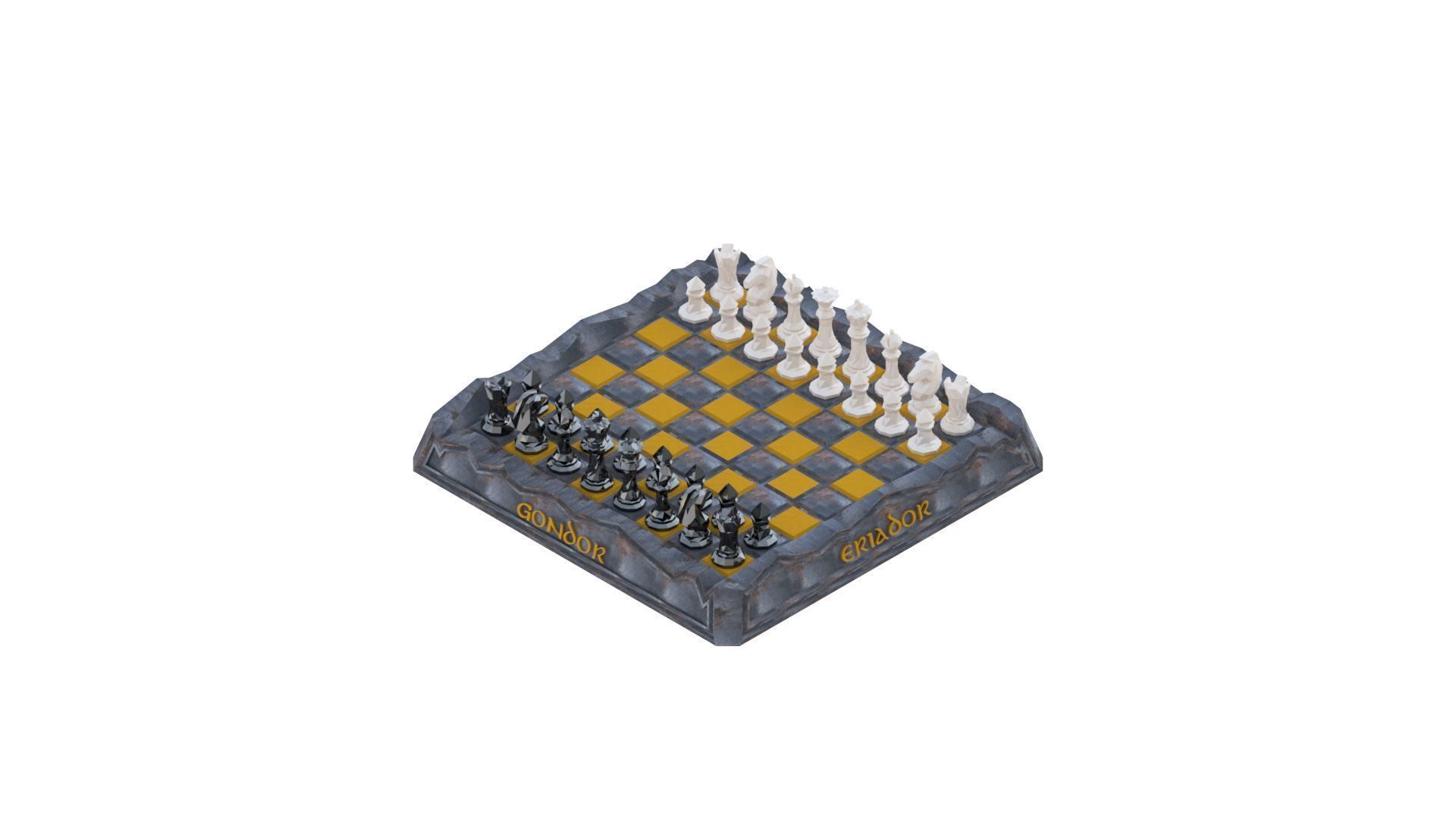 LORD OF THE RINGS - CHESS SET 3D print model_1