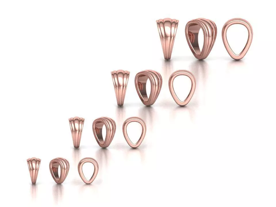 BAILS LOOP PACKAGE for Pendants Necklaces v2 3D print model_0