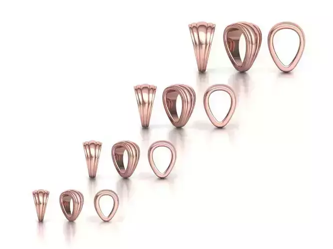 BAILS LOOP PACKAGE for Pendants Necklaces v2 3D print model