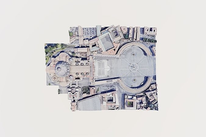 St Peters Square-San Pietro- Vatican Low-poly 3D model 7