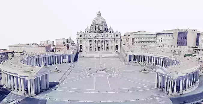 St Peters Square-San Pietro- Vatican Low-poly 3D model