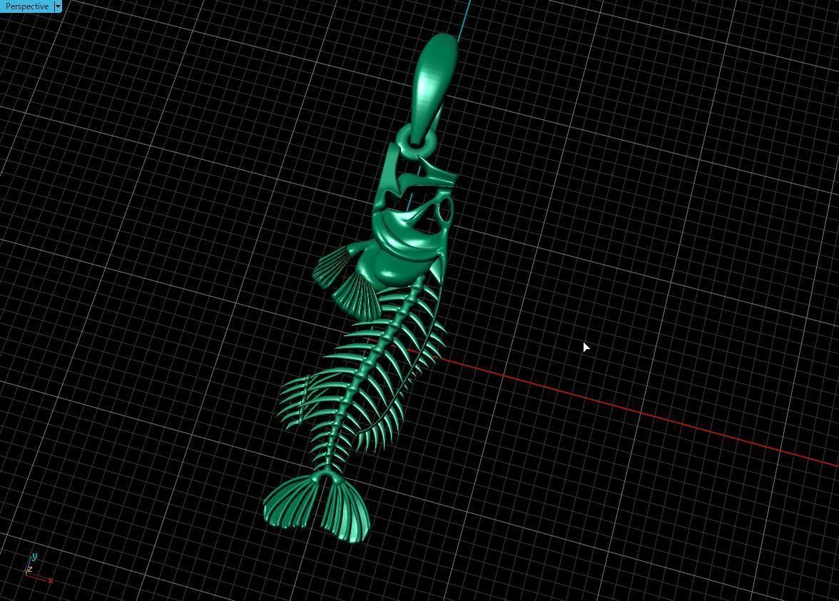  pendant skeleton fish  3D print model_11