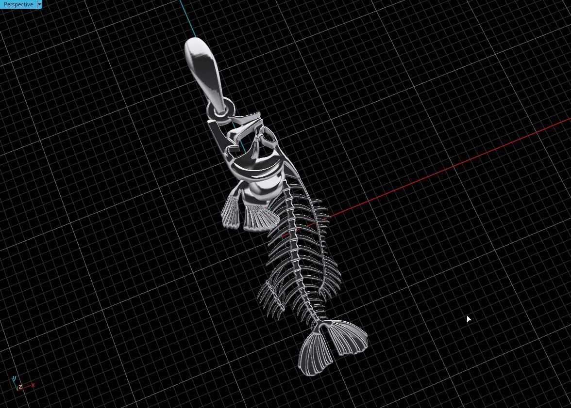  pendant skeleton fish  3D print model_15