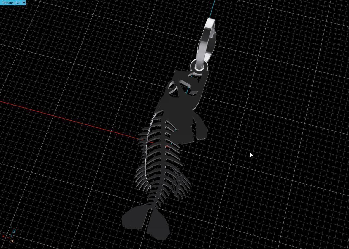  pendant skeleton fish  3D print model_16
