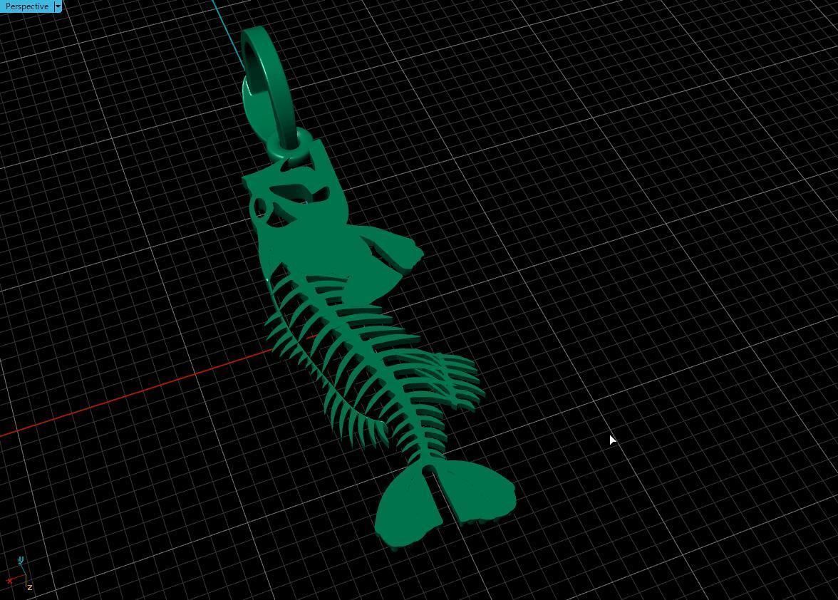  pendant skeleton fish  3D print model_13