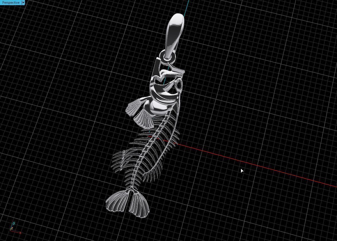  pendant skeleton fish  3D print model_18