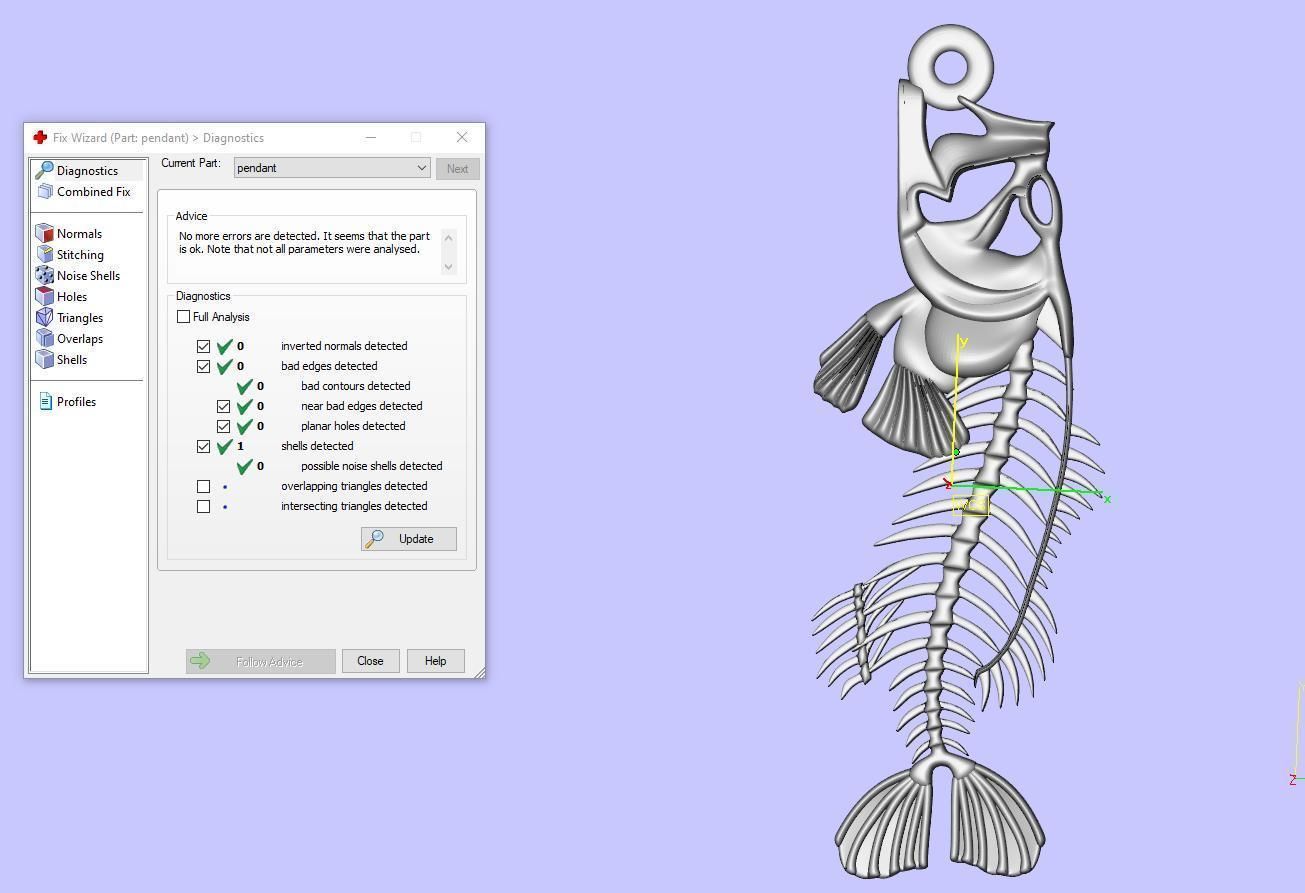  pendant skeleton fish  3D print model_23