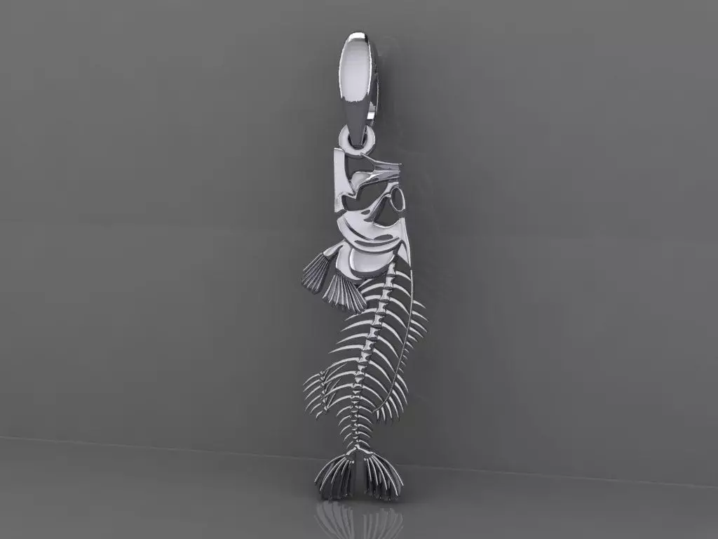  pendant skeleton fish  3D print model_0