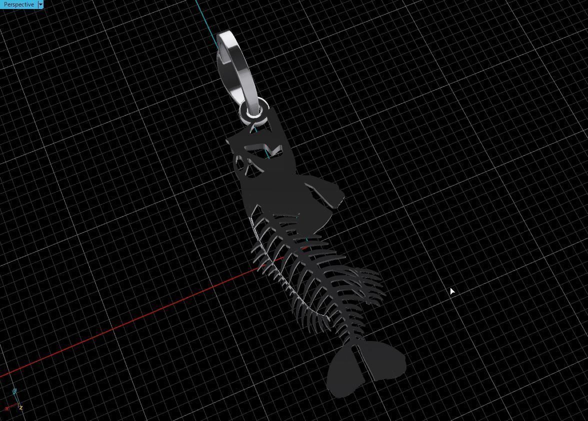  pendant skeleton fish  3D print model_17