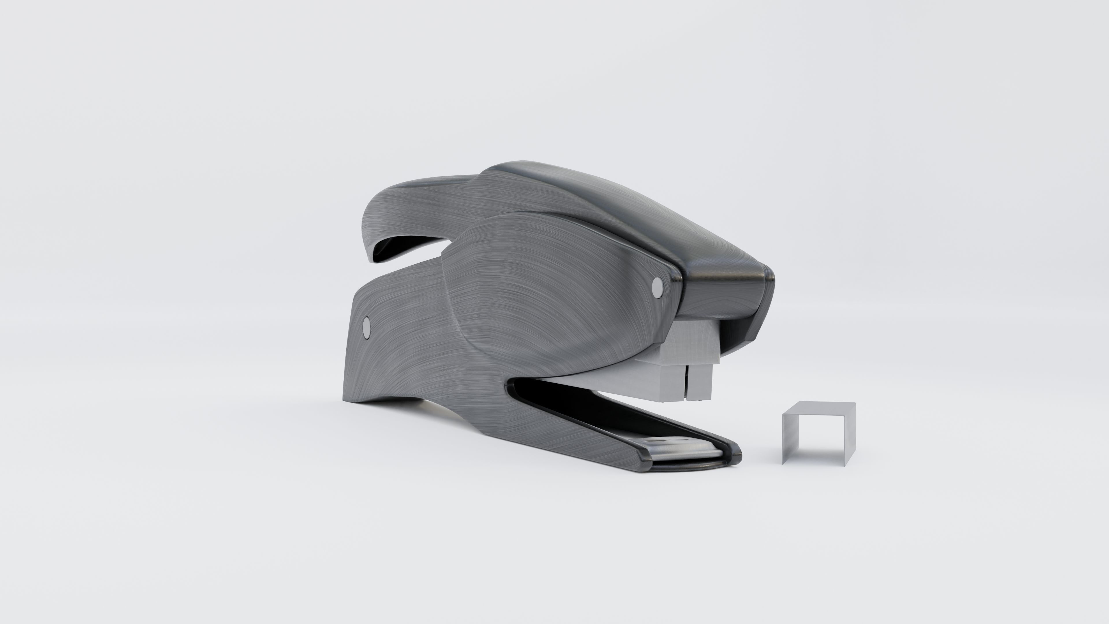 Stapler stainless steel door handle 3D model_5