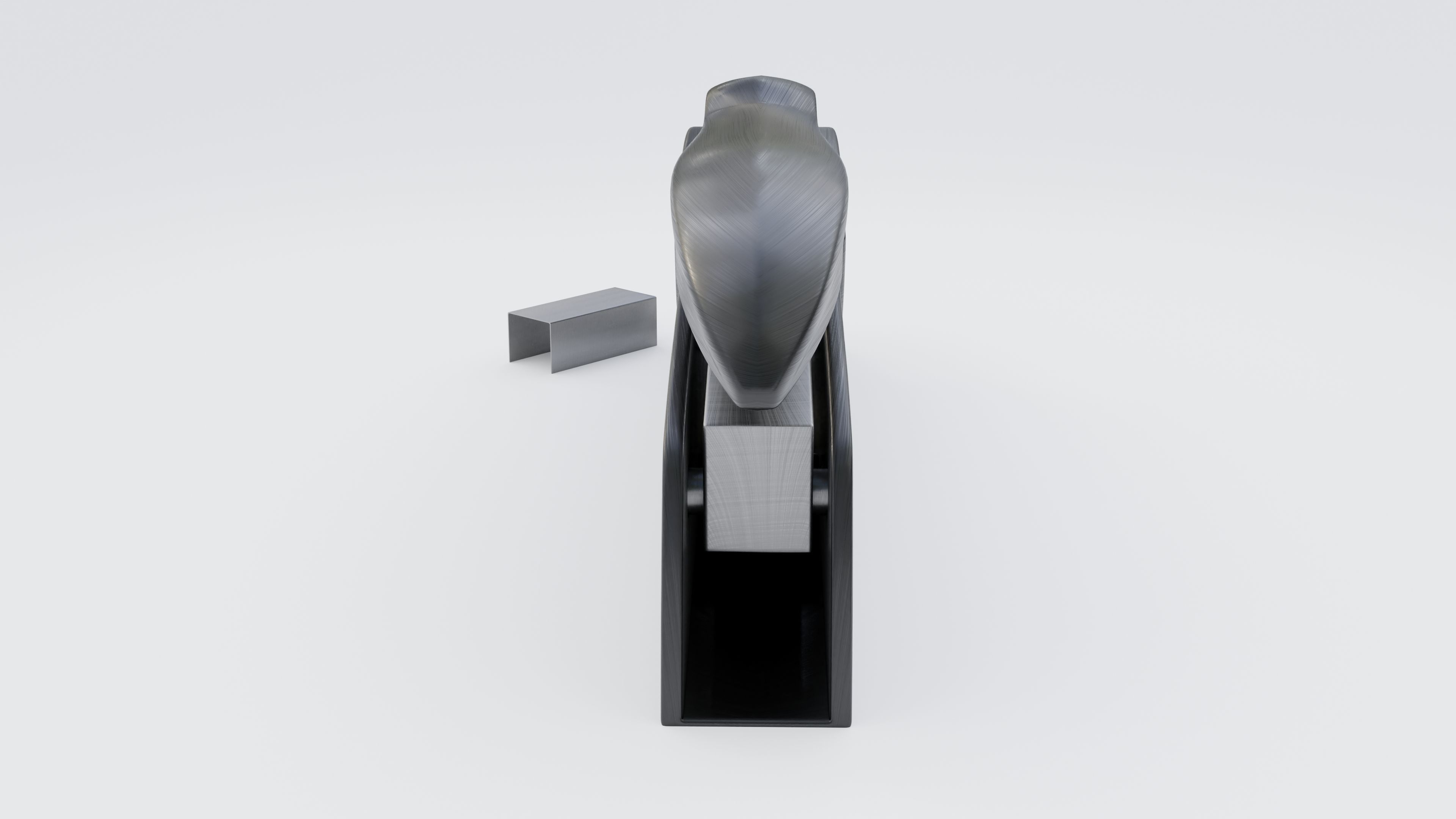 Stapler stainless steel door handle 3D model_1