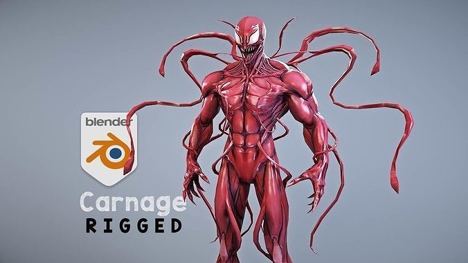 Venom - The Carnage rigged Low-poly 3D model