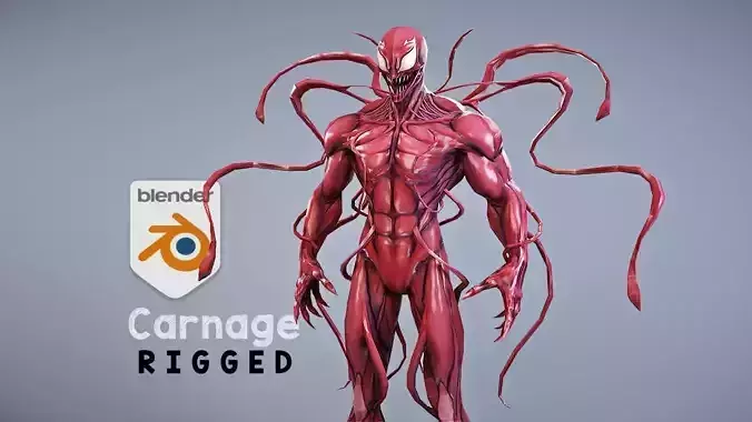 Venom - The Carnage rigged Low-poly 3D model