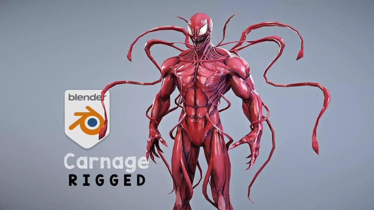 Venom - The Carnage rigged Low-poly 3D model_0