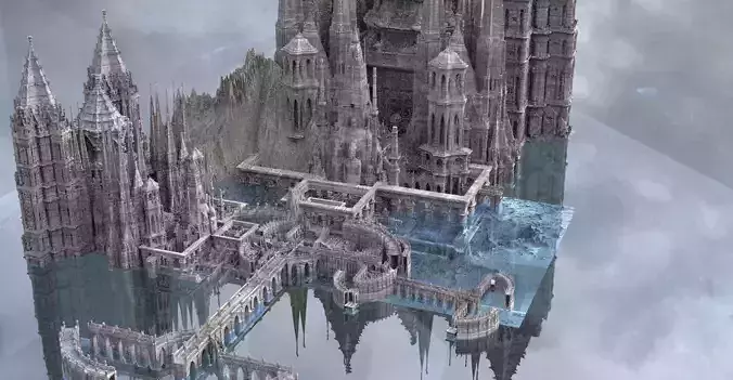 Lost city of Atlantis Ruins Kitbash 3D model