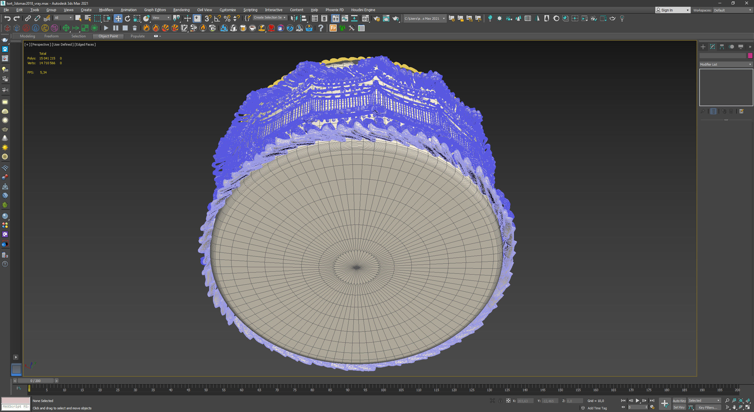 Royal White Wedding Cream Cake Pie 3D model_24