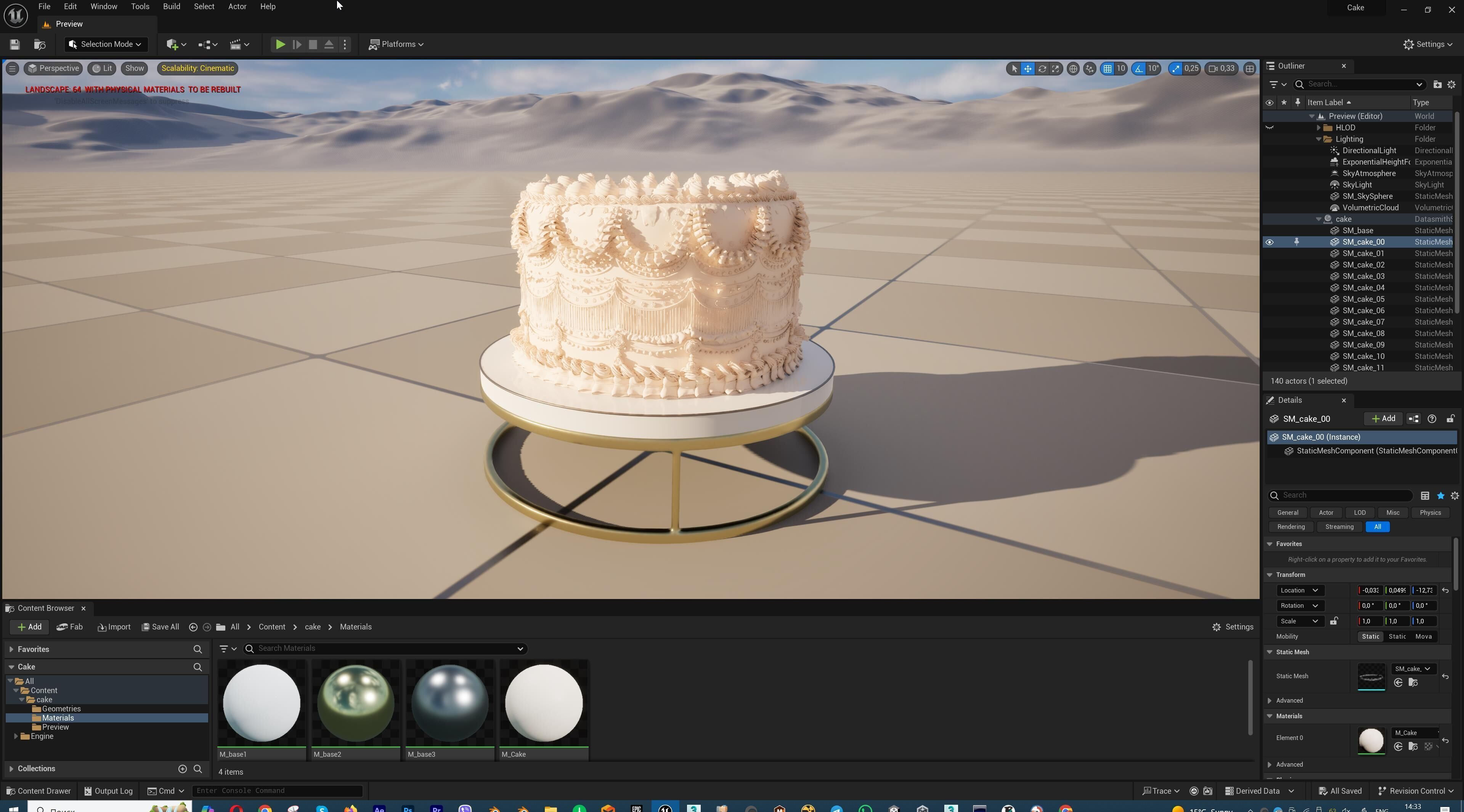 Royal White Wedding Cream Cake Pie 3D model_38