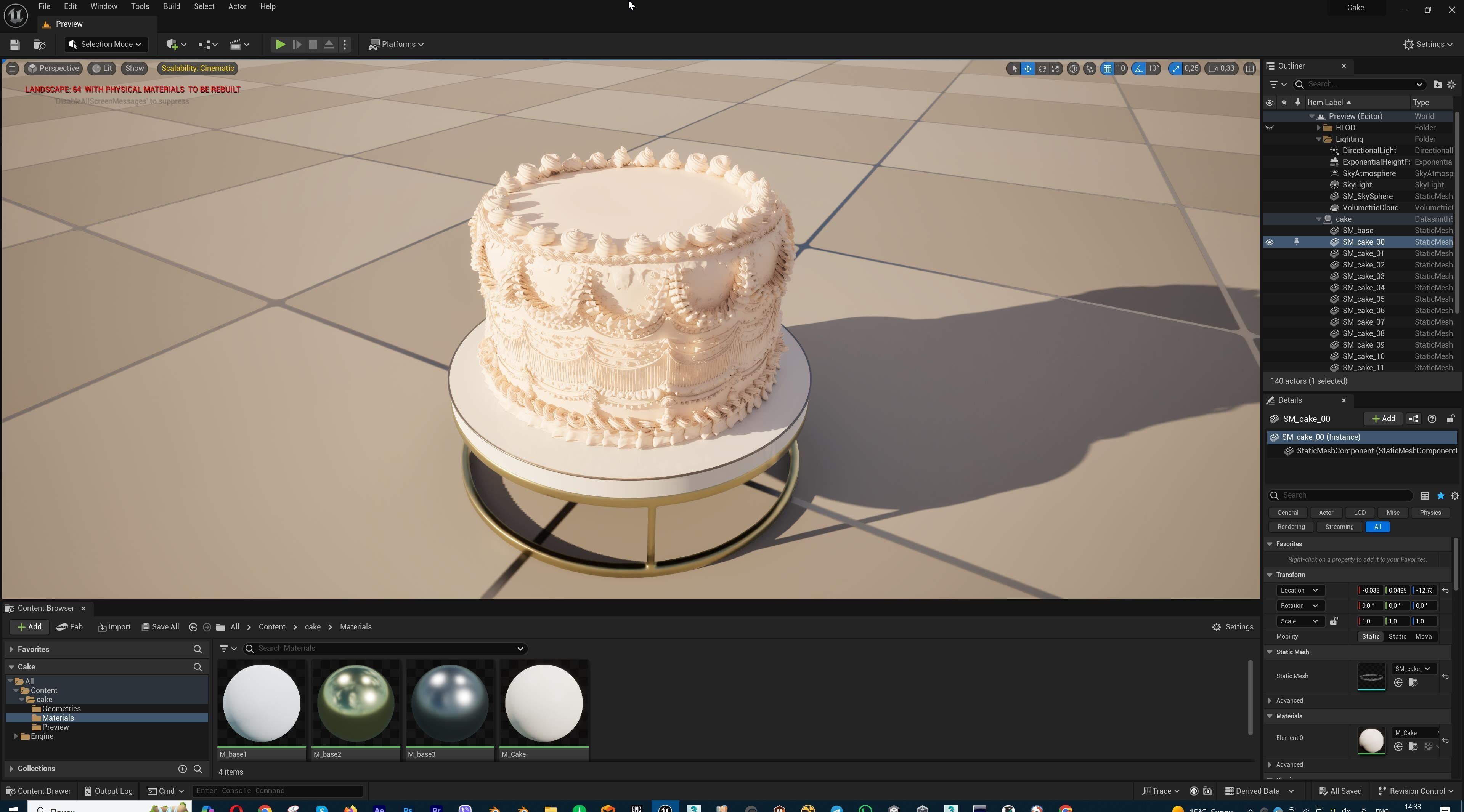 Royal White Wedding Cream Cake Pie 3D model_37