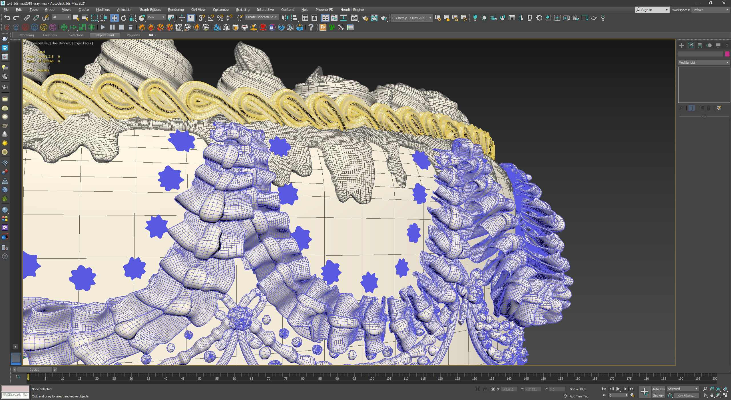 Royal White Wedding Cream Cake Pie 3D model_27