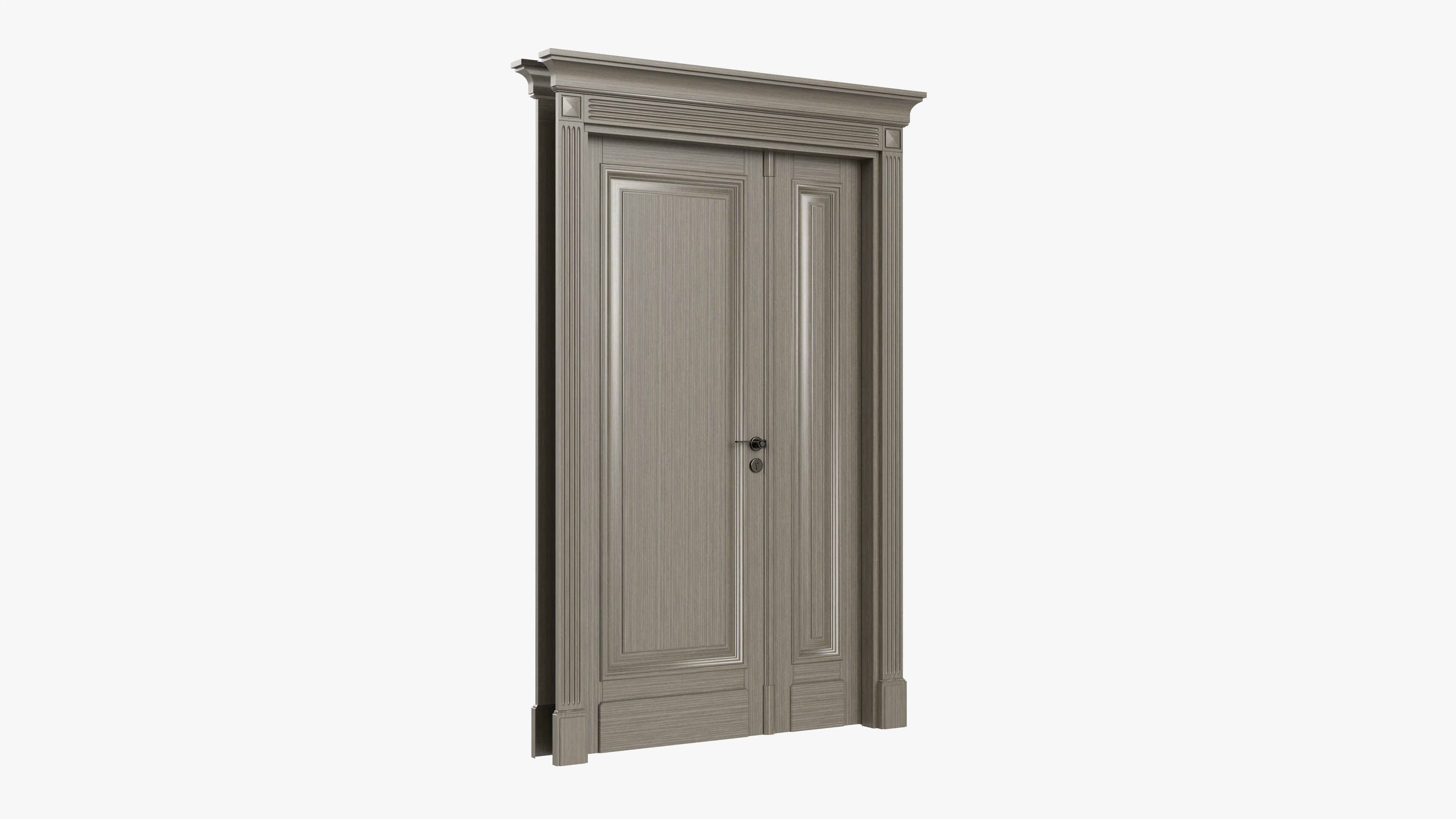 Classic door double 07 3D model_2
