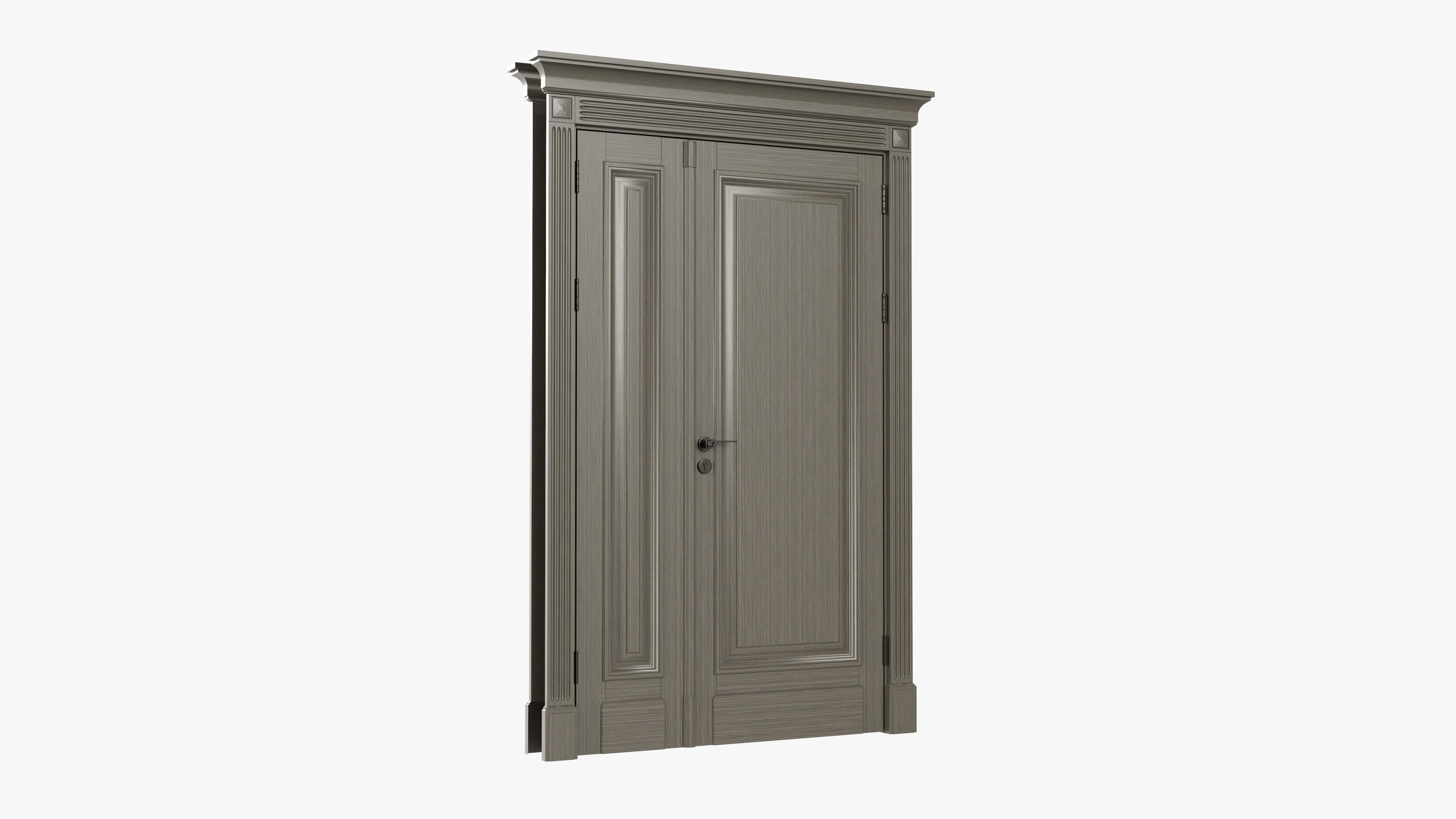 Classic door double 07 3D model_1