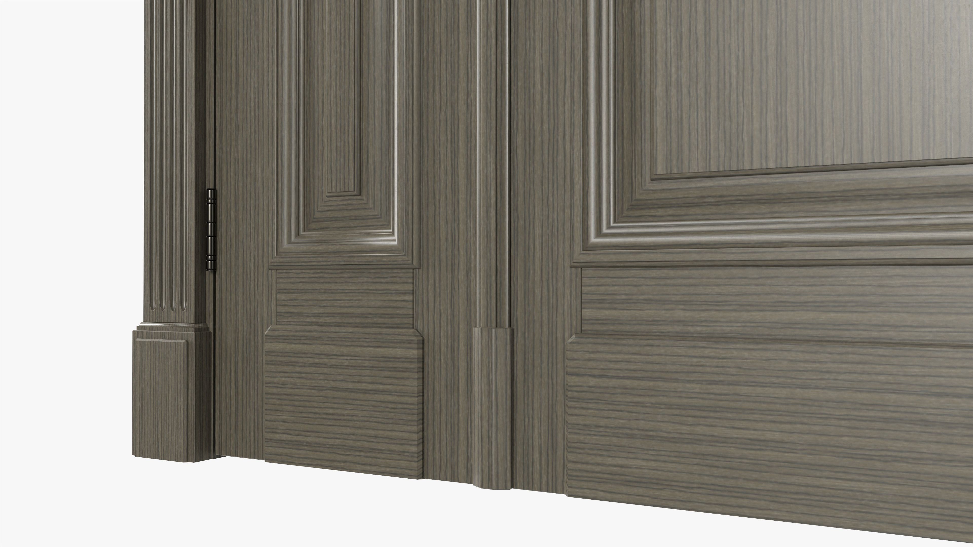 Classic door double 07 3D model_4