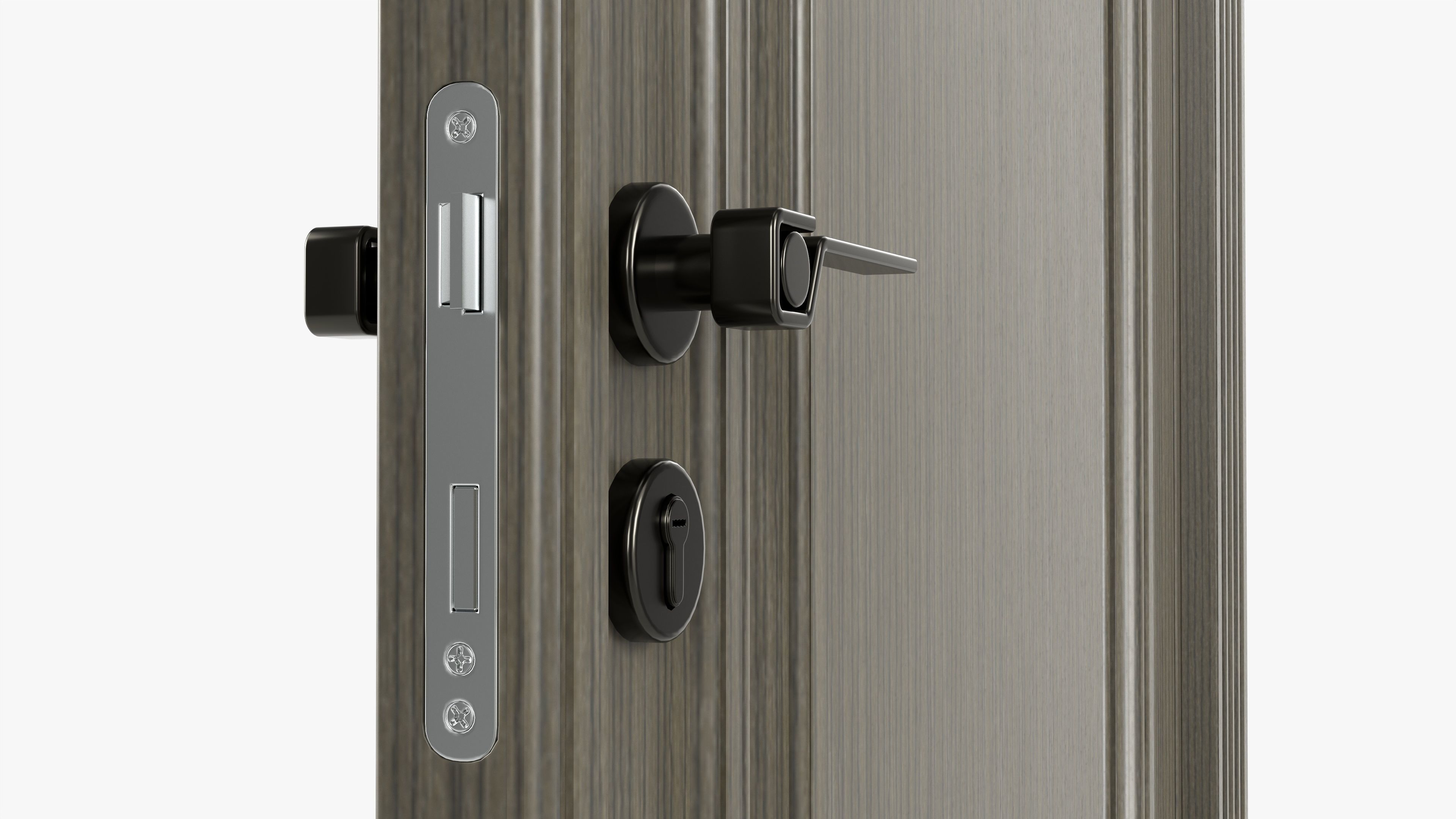 Classic door double 07 3D model_5