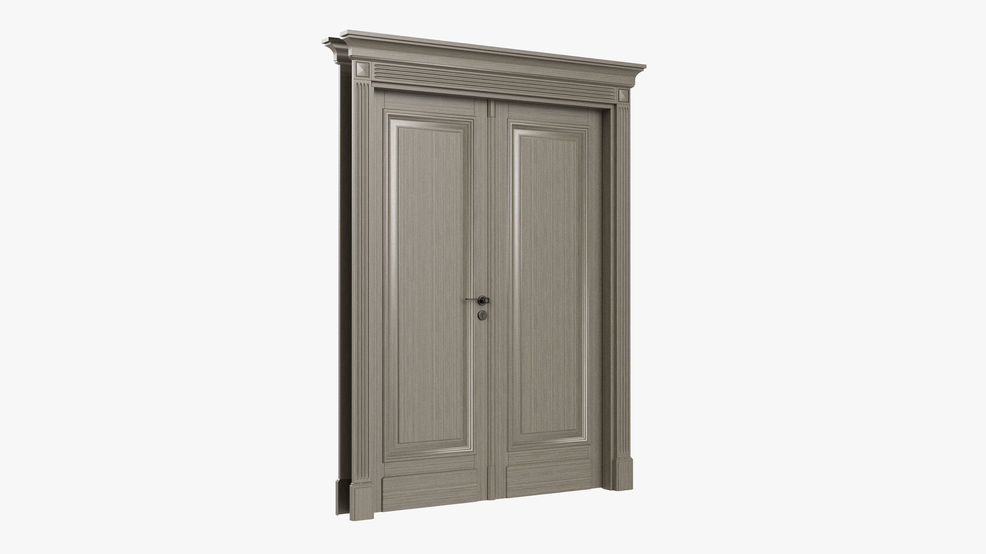 Door classic double 08 3D model_2
