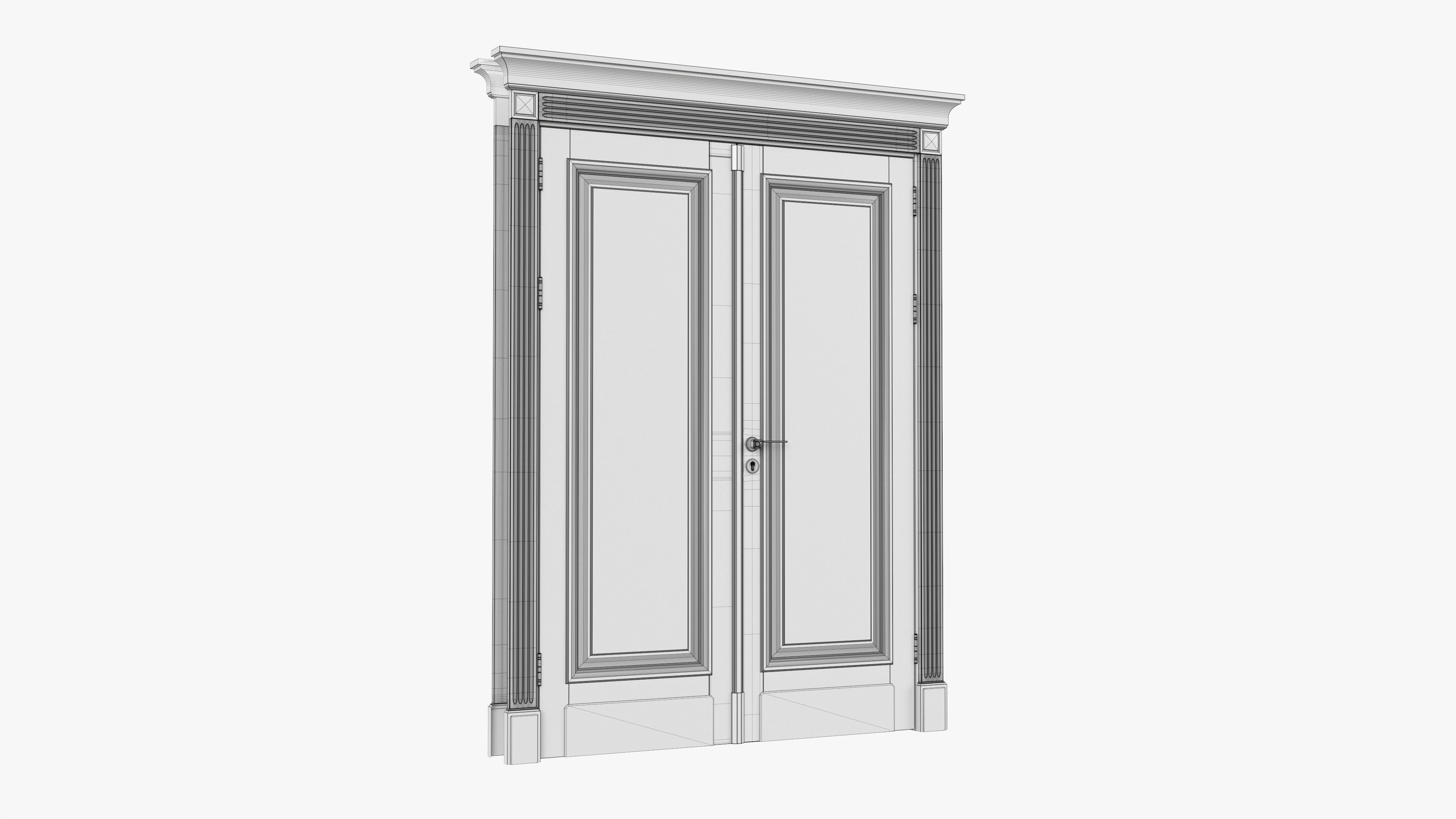 Door classic double 08 3D model_8