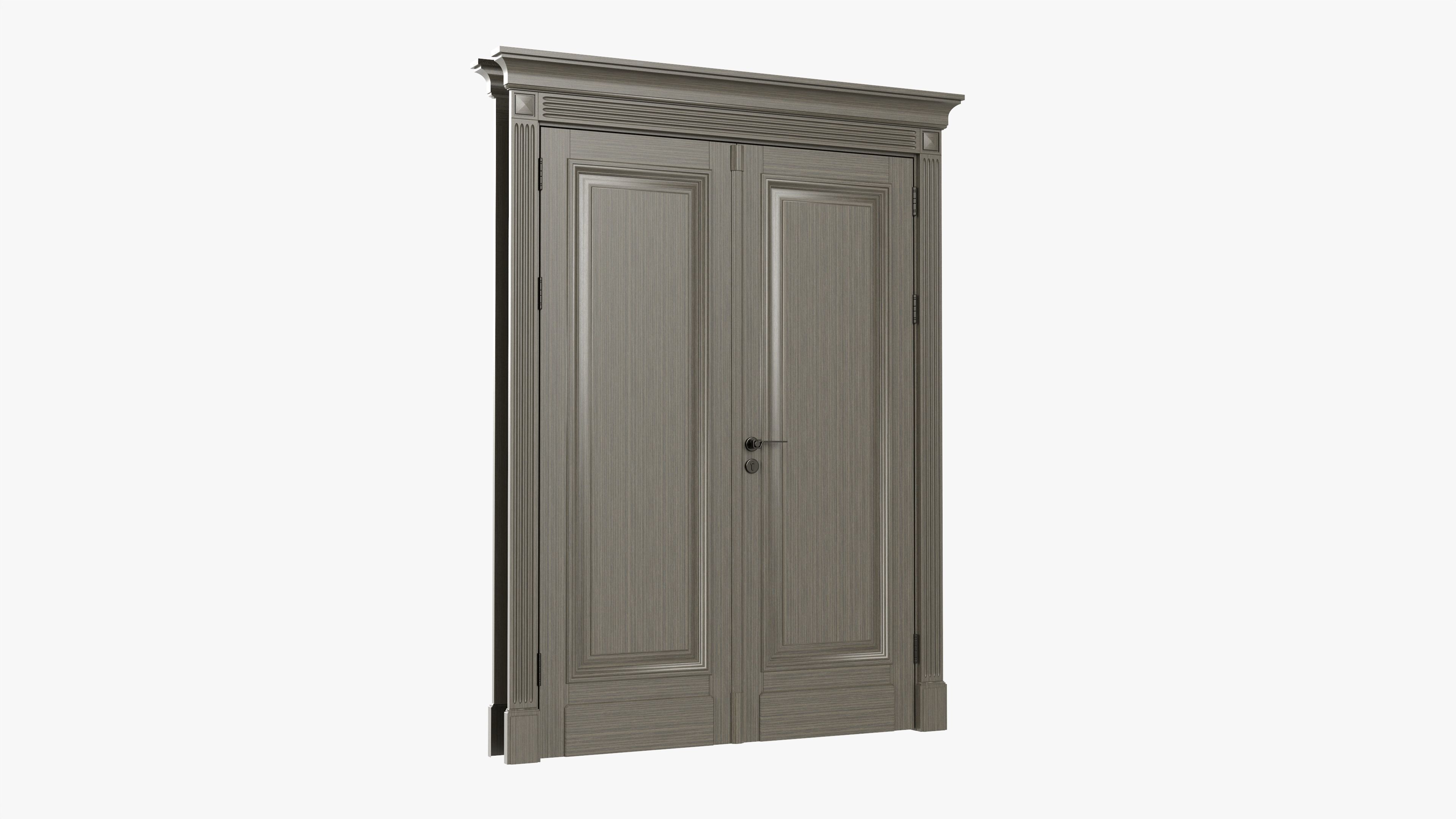 Door classic double 08 3D model_1