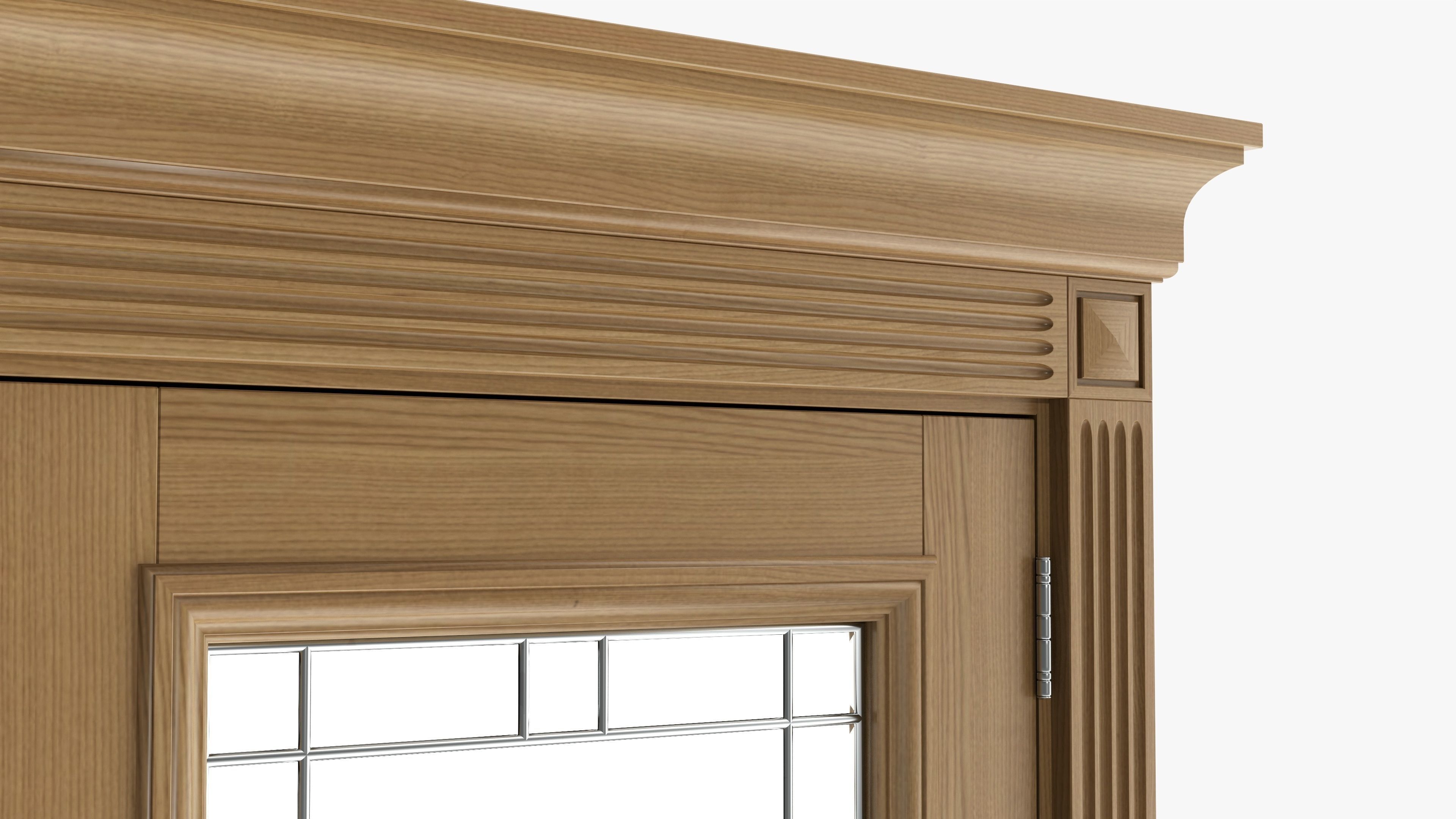 Door classic with glass 01 3D model_4