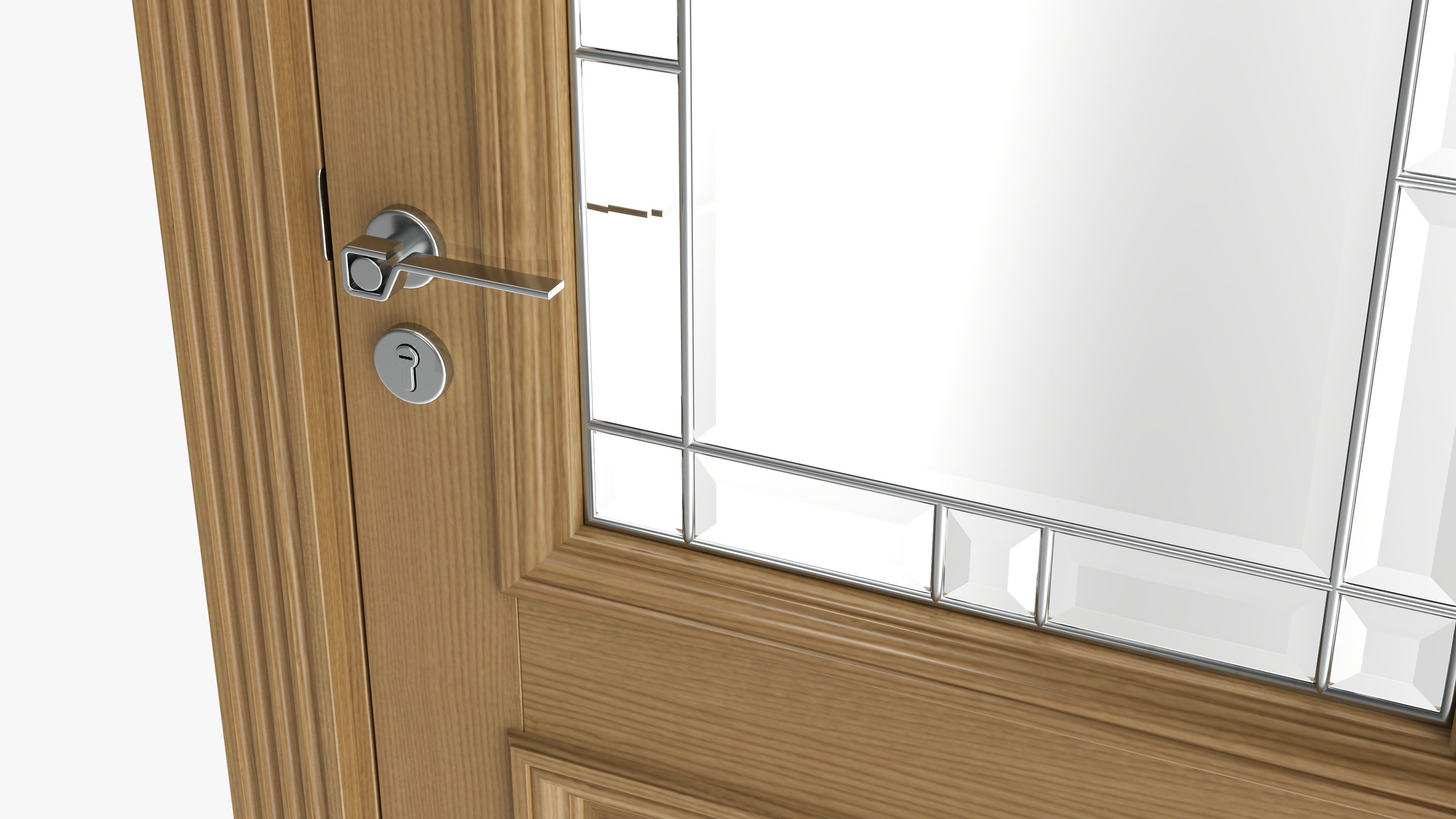 Door classic with glass 01 3D model_3